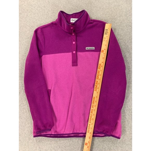 Columbia Fleece 4 Snap Midweight Pullover (Women's Large) Purple - Picture 4 of 13